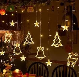 Гірлянда світлодіодна штора LED Technology Різдвяна 138 led 2.5 м ширина Warm White - мініатюра 2