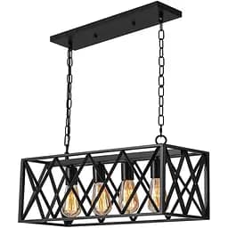 Промисловий світильник стельовий MR.3 Retro Rectangle Pendant Light 4 Light Kitche Island Lighting