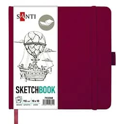 Скетчбук Santi для графіки 80 аркушів 18х18 см сливовий (743368)