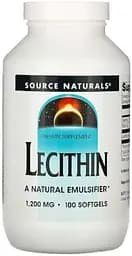 Натуральная добавка Source Naturals Lecithin 1200 mg, 100 капсул