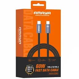 Дата кабель Amaya CC62 Type-C to Type-C 60W (2m) Gray - мініатюра 2