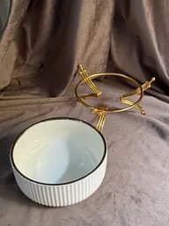 Керамічне блюдо 1568 G для сервірування з декоративною підставкою 16 см - мініатюра 5