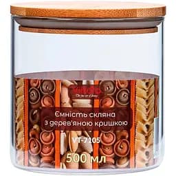 Ємність Vittora склянна з дерев'яною кришкою 500 мл (111175)