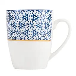 Чашка Elisey Орнамент 400 мл (9070-006) біла з синім      