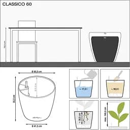 Вазон Lechuza Classico Premium 60 All-in-One сіро-коричневий (14565) - мініатюра 4