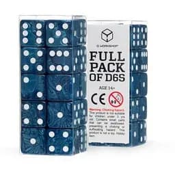 Набір кубиків Q-Workshop Full Pack D6s: Cobalt&White (20 шт.) (S20604)