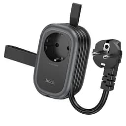 Мережевий подовжувач Hoco NS6 Sharp 1 position(1C2A) desktop socket(EU/GER) Чорний - мініатюра 6
