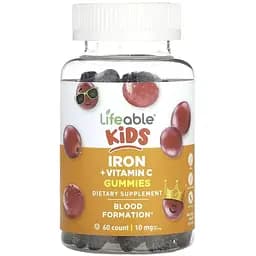 Дієтична добавка Lifeable Kids Iron + Vitamin C 60 жувальних цукерок