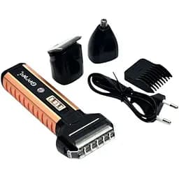 Электробритва-триммер 3в1 Gemei GM789 Pro с тремя насадками и USB-зарядкой