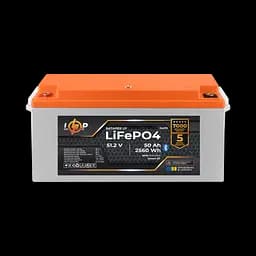 Акумулятор LP LiFePO4 51,2V - 50 Ah (2560Wh) (BMS 80A/50А) пластик Smart BT