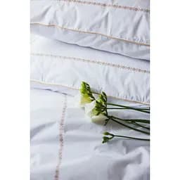 Комплект постільної білизни Ecotton Premium євро перкаль вишивка з бежевим кантом (25144) - мініатюра 6