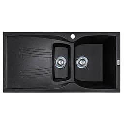 Кухонна мийка Adamant NEW LINE PLUS чорна 975x495x235 мм, з крилом 97,5 см