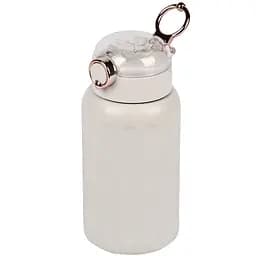 Термос-поїлка Stenson MT-5351 з ручкою та трубочкою на кнопці 500 мл Сірий