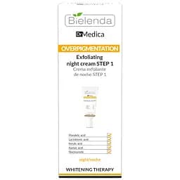 Ночной крем для лица Bielenda Dr Medica Overpigmentation Отшелушивающий шаг 1, 50 мл