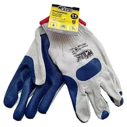 Рукавички Werk білі з синім латексним покриттям з підвіскою (139474)