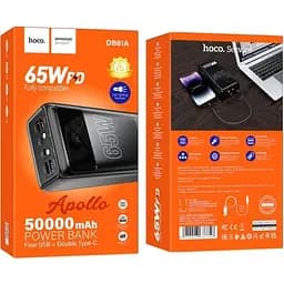 Зовнішній акумулятор Hoco DB81A Apollo 50000mAh 65W чорний - мініатюра 8
