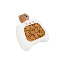 Електронне попікання POP IT — Quick Push Game machine "Білий з коричневим ведмедиком", Іграшка-антистрес (ST) - мініатюра 3