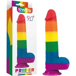 Фалоімітатор LoveToy 9'' Prider 22.5 см райдужний