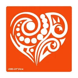 Трафарет для био-тату Сердечко Fresh Tattoo c080-24*24см, размер 24х24см