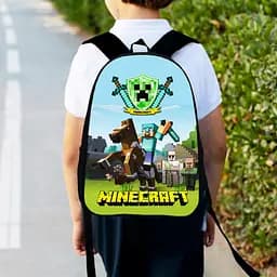 Рюкзак детский майнкрафт "Minecraft" 34х27см, городской ранец для мальчика с принтом (00311)