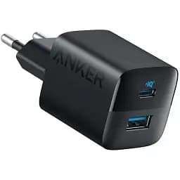 Блок живлення зарядний пристрій Anker PowerPort 323 PowerIQ 2 порти Type-C чорний