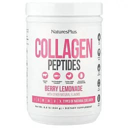 Колаген Natures Plus Collagen Peptides, 364 грам - Ягідний лимонад