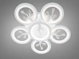 Стельовий LED-світильник «Біла орхідея» Diasha 8135/5+1WH - 95 Вт, диммер, пульт, 6 світлових кілець - мініатюра 4