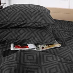 Простирадло MirSon Бязь 17-0625 Geometry Graphite 220х150 см (2200008204907) - мініатюра 2