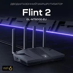 WiFi 6 маршрутизатор GL.iNet Flint 2 (GL-MT6000-EU) 2.5G дводіапазонний (73-01005) - мініатюра 6