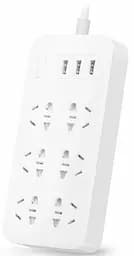 Подовжувач MiJia Power Strip 6 розеток + 3 USB-port CXB6-1QM White