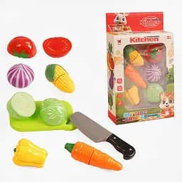 Продукты на липучках 1294 B, 6 овощей, нож, досточка, в коробке (6973582401005)