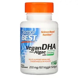 Жирные кислоты Doctor's Best Vegan DHA from Algae 60 капсул