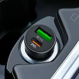 Автомобільний зарядний пристрій Hoco Z32B QC3.0 1 USB + Type-C Black + USB Cable iPhone - мініатюра 3