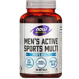 Чоловічі мультивітаміни для активних видів спорту Now Foods Men's Active Sports Multi 90 гелевих капсул