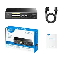 PoE-комутатор 12-портовий некерований Cudy GS1010PS2 гігабітний з 8 портами PoE+, 120W (73-00541) - мініатюра 5