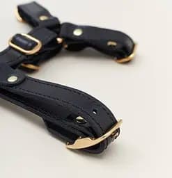 Шкіряна анатомічна шлея для собак "Classy" S чорна (обхват грудини 34-48 см) - мініатюра 5