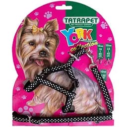 Набір шлея і повідець для собак TatraPet York нейлон чорний 1 х 22-45 x 120 см