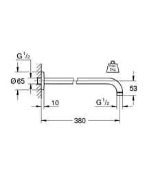 Душовий кронштейн 380 мм Grohe Rainshower 28361000 Хром - мініатюра 2