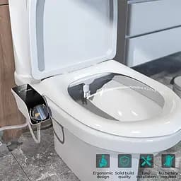 Універсальне біде-накладка SAMODRA Bidet тонка під кришку, з боковим модулем, Біла (SMWDRB) - мініатюра 3