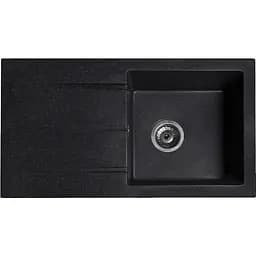 Гранітна кухонна мийка Romzha Quadro Antracit (901) з крилом