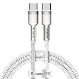 Кабель Baseus Cafule Metal Type-C to Type-C 100W (1m) white (CATJK-C02)