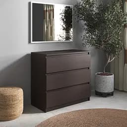 Комод Vays R-3 Венге Темний, на 3 шухляди без ручок, ЛДСП 80×40×75 см - для дому, офісу, вітальні, спальні