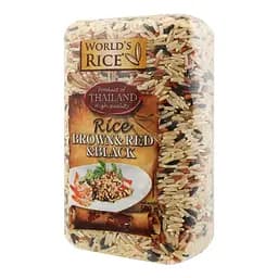 Суміш рису коричневого, червоного та чорного World's Rice 500 г - мініатюра 2