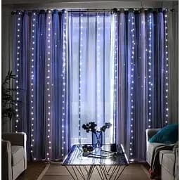 Новогодняя светодиодная гирлянда-штора Роса 3x3 м с 300 лампочками Белый