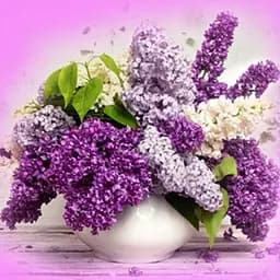 Картина Алмазна мозаїка зі стразами на підрамнику на підрамнику Бузок 30 * 30 см квіти