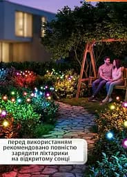 Набір садових світильників 2шт. на сонячній батареї RGB 70см - мініатюра 4