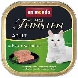 Влажный корм для кошек Animonda Vom Feinsten Adult with Turkey + Rabbit, с индейкой и кроликом, 100 г