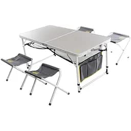 Пикниковый набор Сила Premium на 4 человека: стол-чемодан с дополнительной полкой + 4 стула, 120x60x70 см