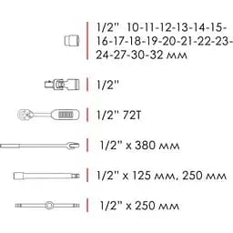 Набір торцевих головок із тріскачкою Intertool ET-6025 25 шт. [98819] - мініатюра 6
