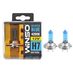 Галогенова лампа Winso H7 12V 55W PX26d SET HYPER BLUE 4200K 2шт(712750)